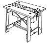 Sturdy table with storage in the middle